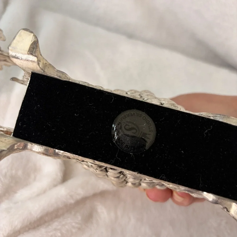 Vtg 90s Studio Silversmiths Antique Finish Grape Napkin Holder Original Box Pair